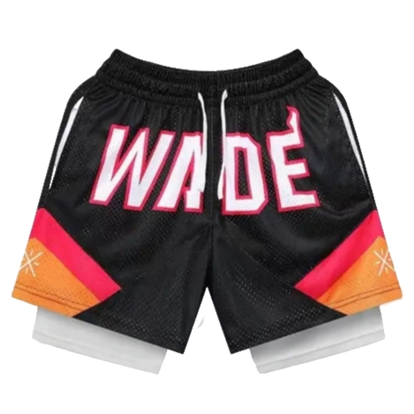 Двойные баскетбольные шорты WADE Black Orange Red