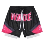 Двойные баскетбольные шорты WADE Black Red