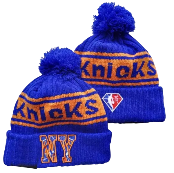 Шапка New Era New York Knicks Draft Knit Hat Blue Orange